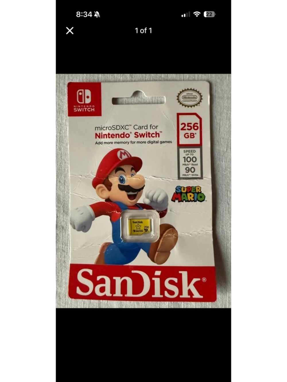 Nintendo Switch SanDisk 256GB MicroSDXC Memory Card – Super Mario